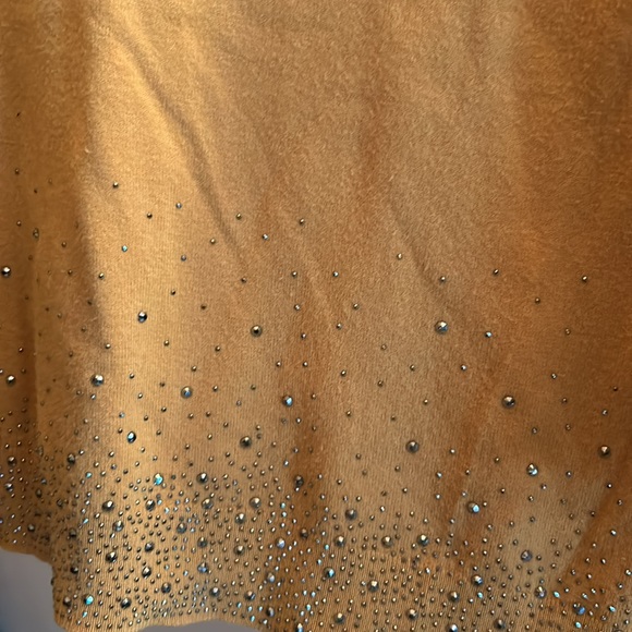 Mustard, yellow sweater with sparkly, studs all over the front and sleeves - Picture 4 of 8